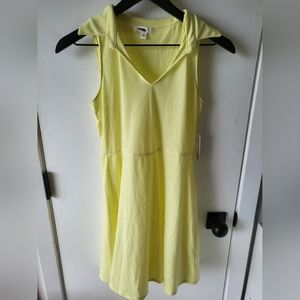 Bp Womens Ribbed Yellow Collared Dress Size S